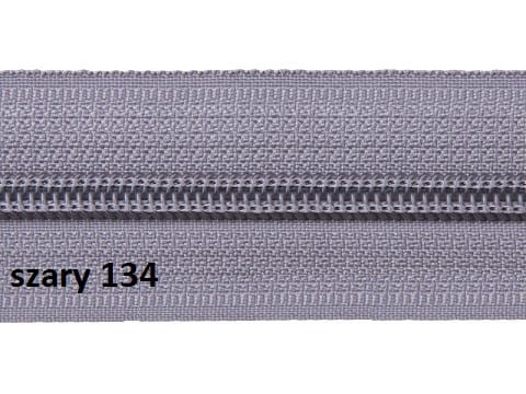 Taśma suwakowa #3, szara 134 - cały nawój (200mb)