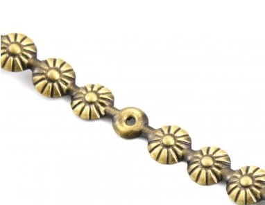 Listwa tapicerska ozdobna (Taśma pinezki)  - 11mm, mosiądz kwiatek, 5082