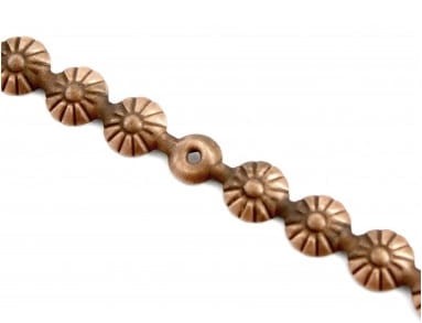 Listwa tapicerska ozdobna (Taśma pinezki)  - 11mm, miedź kwiatek, 5092