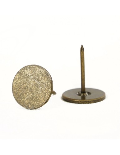 Gwoździe tapicerskie Pinezki Mosiądz Płaskie 16 mm (op.25 szt.)     