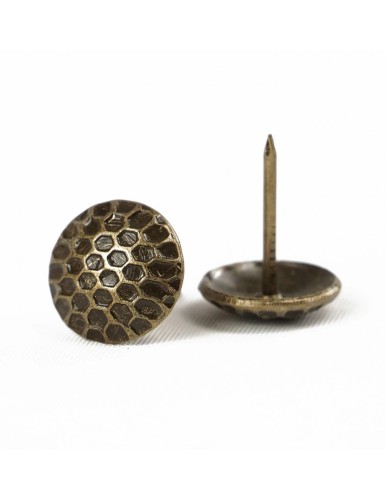 Gwoździe tapicerskie Pinezki Mosiądz Plaster Miodu 16 mm (op.25 szt.)       