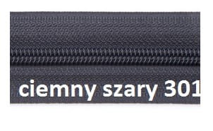 Taśma suwakowa #3, szary ciemny 301 - cały nawój (200mb)