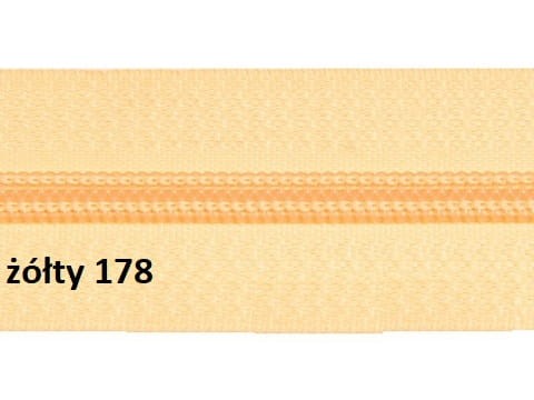 Taśma suwakowa #5,  żółta 178 - cały nawój (200mb)
