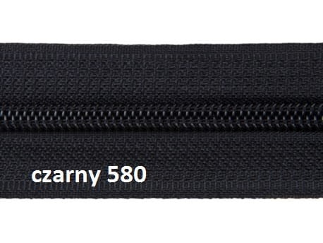 Taśma suwakowa #5, czarna 580 + 2 suwaki