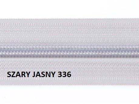 Taśma suwakowa #5, szary jasny 336 + 2 suwaki