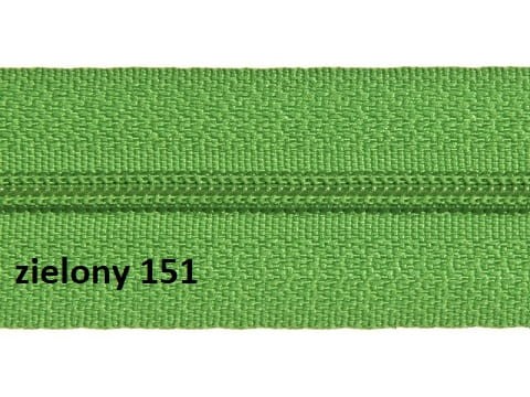 Taśma suwakowa #5, zielony 151 + 2 suwaki