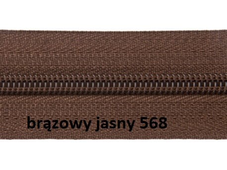 Taśma suwakowa #5, brązowy jasny 568 + 2 suwaki
