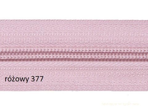 Taśma suwakowa #3, różowa 377 + 2 suwaki