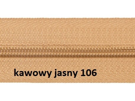 Taśma suwakowa #5, kawowy jasny 106  + 2 suwaki