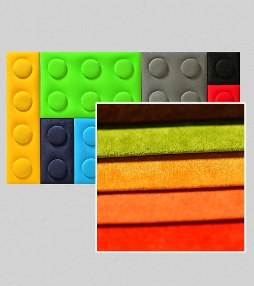 Panele tapicerowane KLOCKI z tkaniny NUBUK