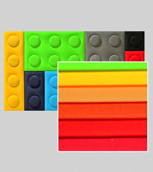 Panele tapicerowane KLOCKI z tkaniny RAINBOW